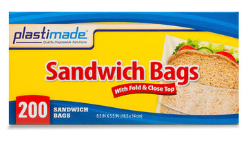 Plastimade Sandwich Bags With Fold & Close Top (6.5 In X 5.5) In 200 Count Pack Of 4