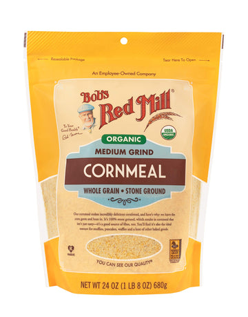 Bob s Red Mill Organic Medium Grind Cornmeal, 24oz (Pack of 4) - Non GMO, Whole Grain, Vegan, Kosher
