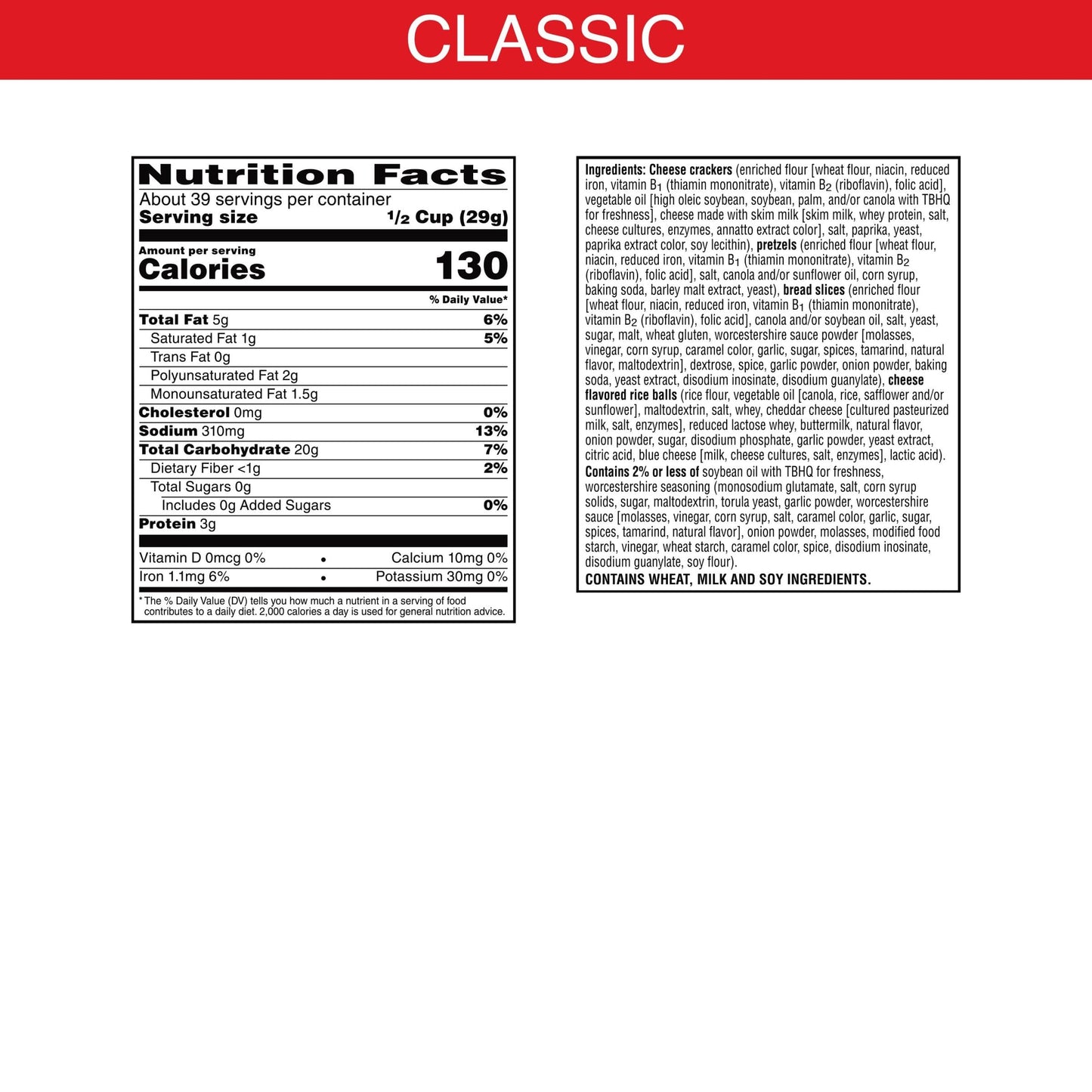 Cheez-It Snack Mix, Lunch Snacks, Office And Kids Snacks, Classic, 40Oz Bag (1 Bag)