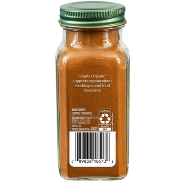 Simply Organic Ground Vietnamese Cinnamon, 2.45-Ounce Jar (Pack of 3), Intense Hot Candy Flavor, Vibrant Color, Kosher, Organic,