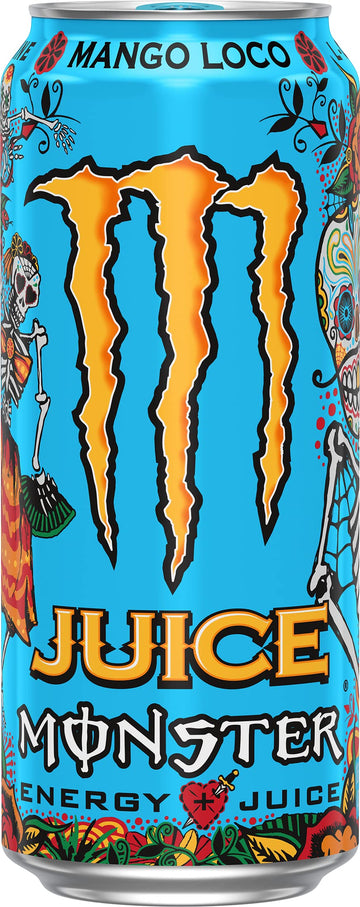 Monster Energy Juice Monster Mango Loco, Energy + Juice, Energy Drink, 16 Ounce (Pack Of 15)