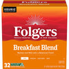 Folgers Breakfast Blend Mild Roast Coffee, 128 Keurig K-Cup Pods