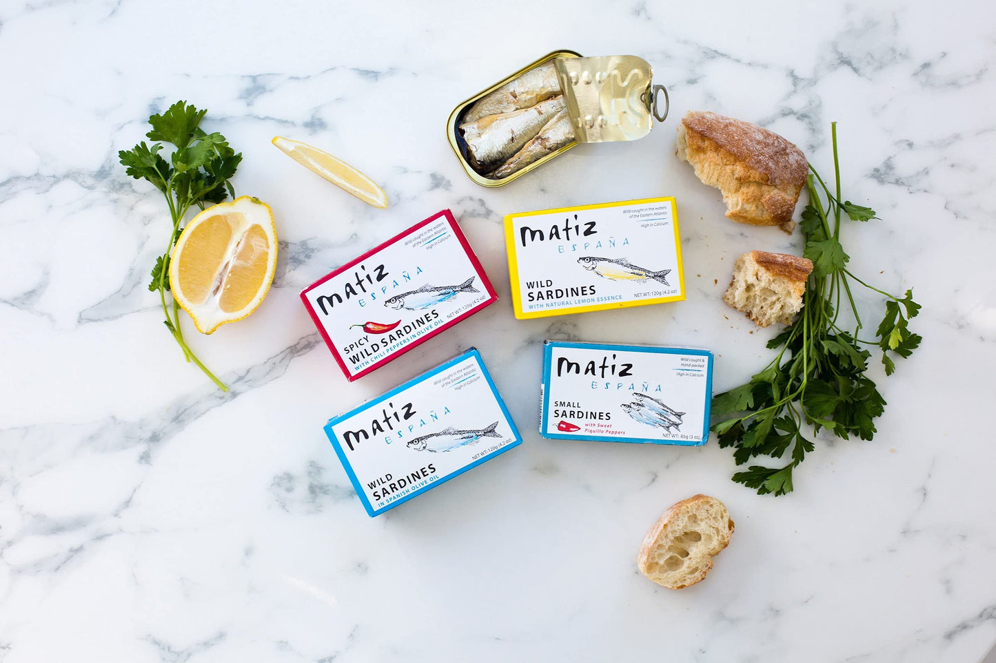 Matiz Espaa Wild Caught Sardines with Natural Lemon Essence (4.2 oz.) Keto and Paleo Friendly (4.2 Ounce (Pack of 12))