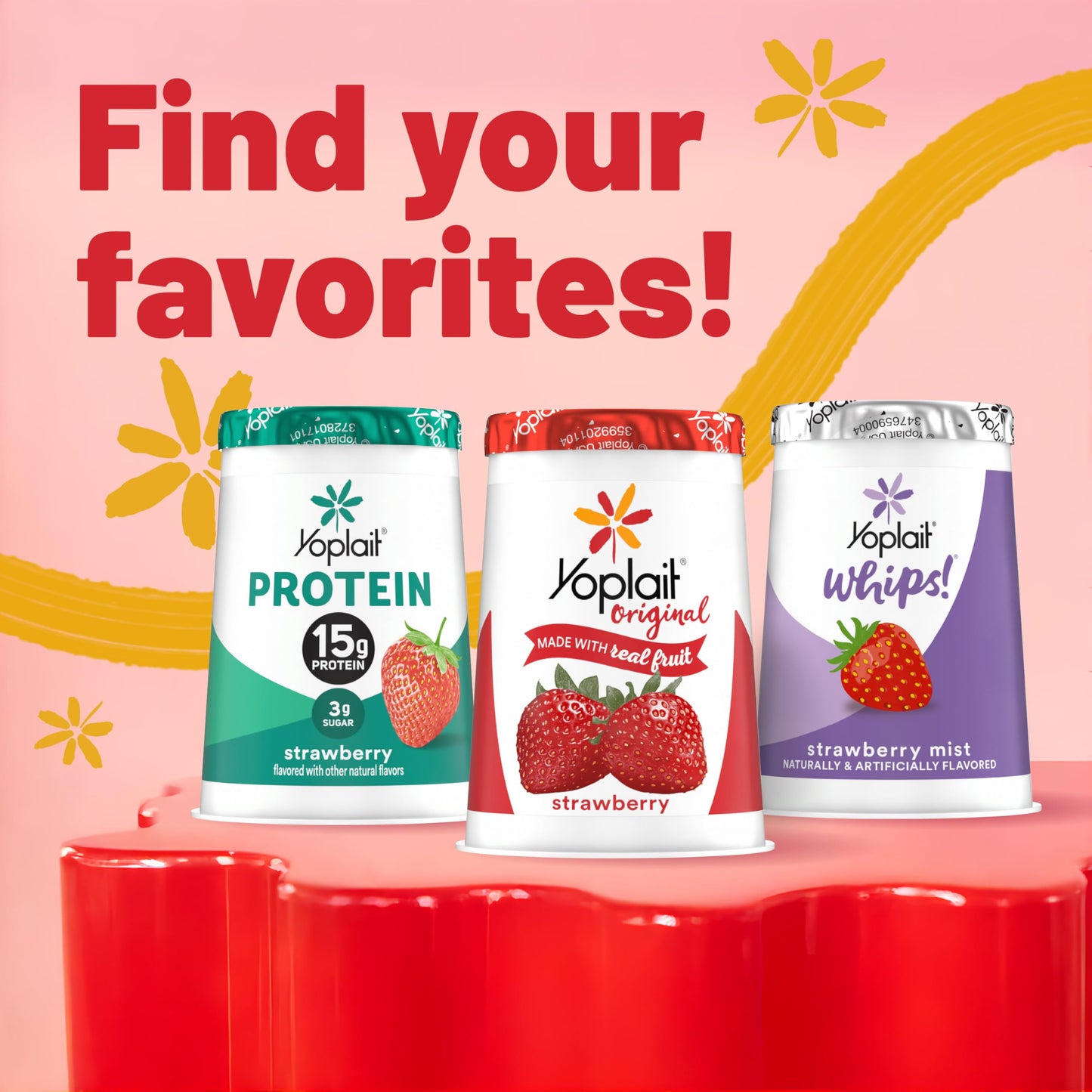 Yoplait Original Low Fat Strawberry Yogurt, Made with Real Fruit, 8 Yogurt Cups, 48 oz