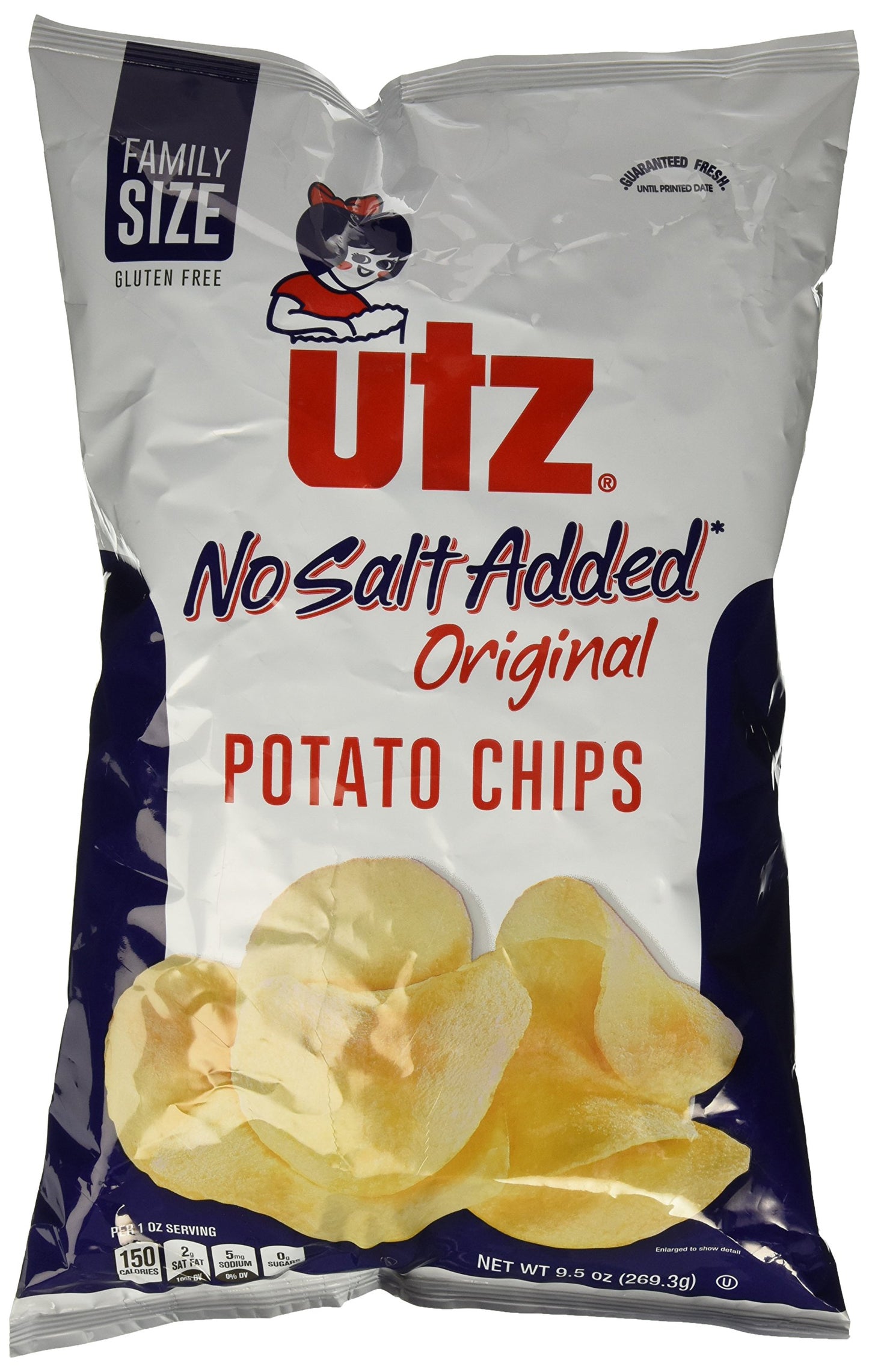 Utz Potato Chips, Original No Salt 9.5 Oz.-Best Of America