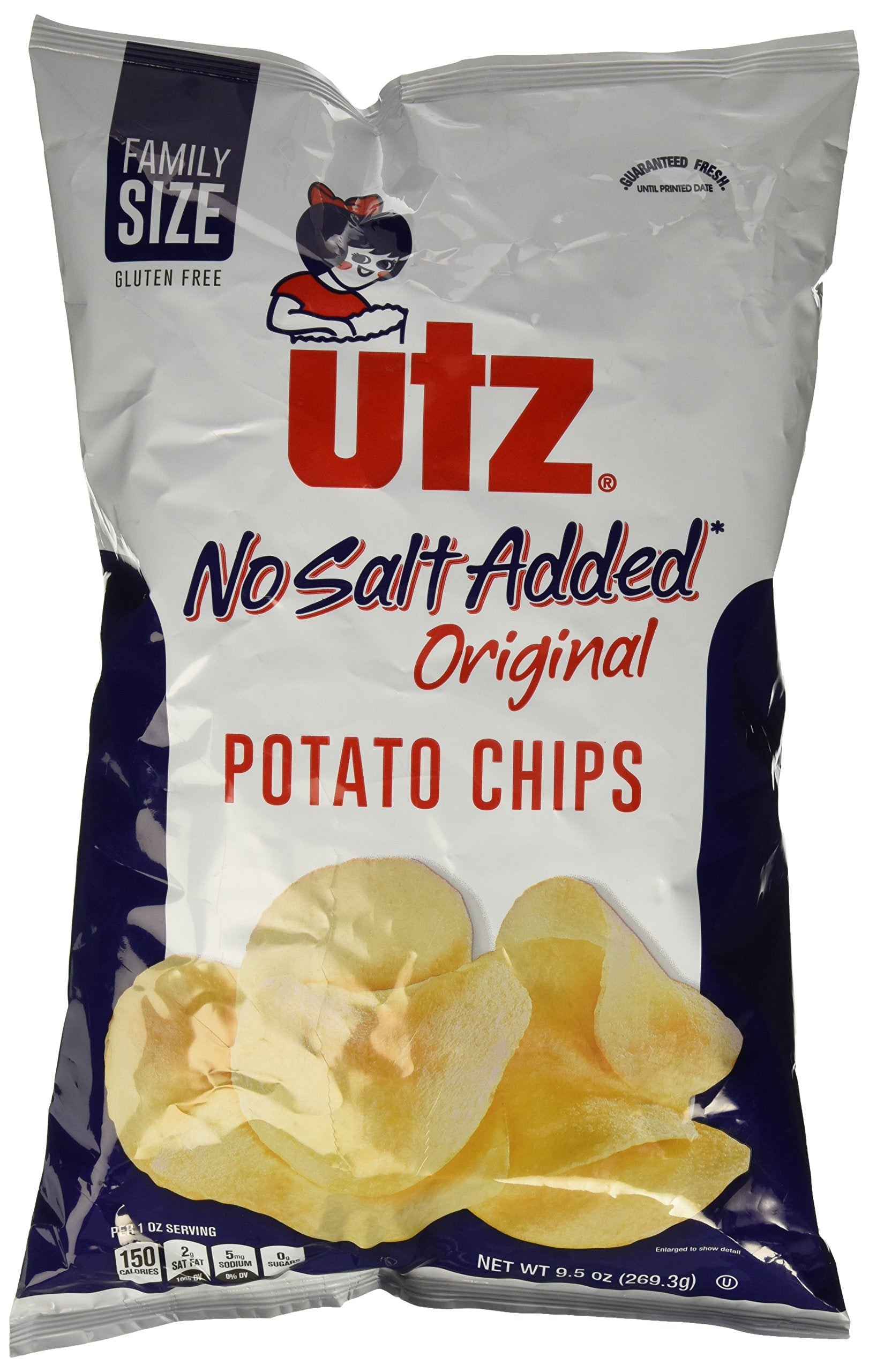 Utz Potato Chips, Original No Salt 9.5 Oz.-Best Of America