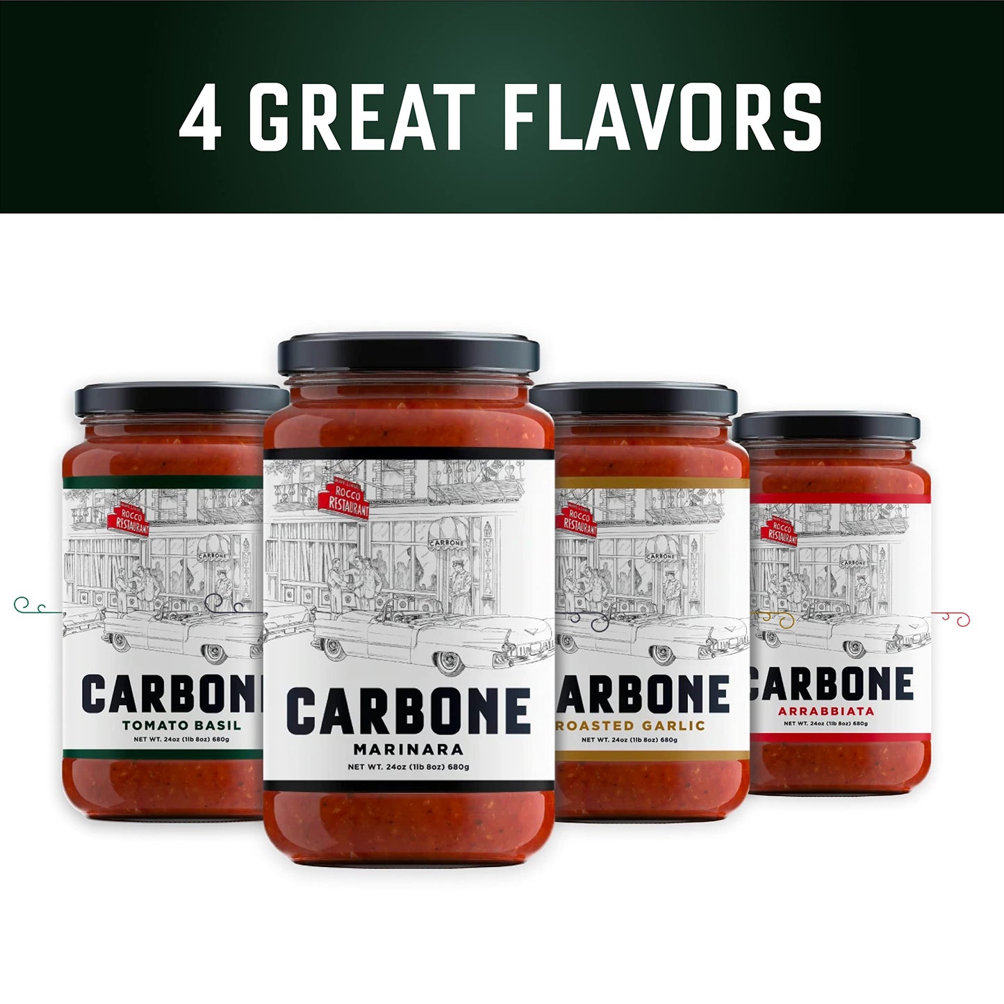 Carbone Tomato Basil Pasta Sauce - Non-GMO, Vegan, Gluten-Free - 24 Fl Oz (Pack of 2)