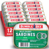 Bumble Bee Sardines in Oil, 3.75 oz Tin (Pack of 12) - Wild Caught, Gluten Free, Keto, Kosher, Clean Ingredients