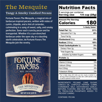 Fortune Favors Candied Pecans, Sweet And Salty Snack, Hand Crafted In Small Batches, Usa-Grown (8Oz, Mesquite)