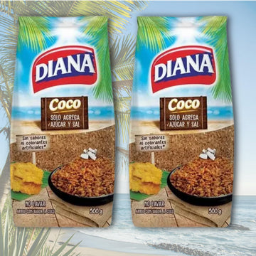 Arroz De Coco Diana - 2 Pack 500G Each - 2.2 Lb In Total - Coconut Rice Flavored Rice No Artificial Flavors Or Colors - Imported