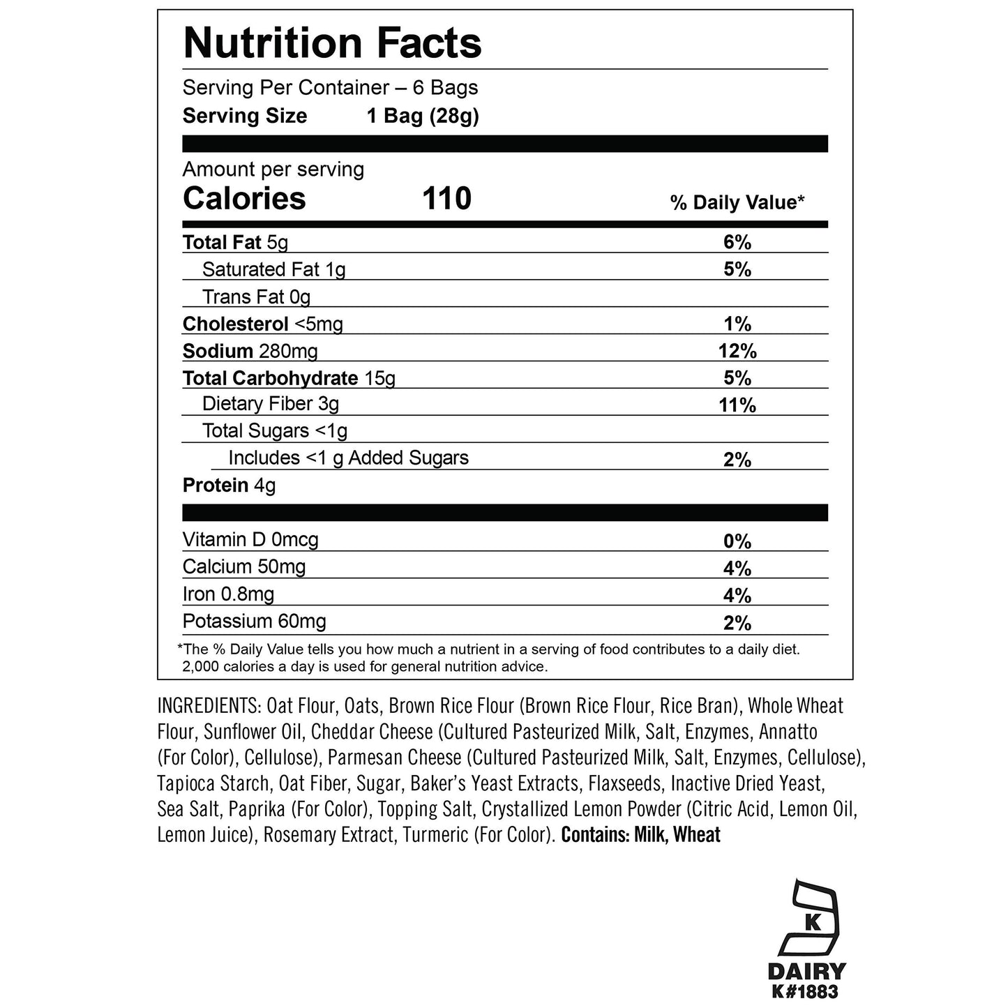 Munchkin® Milkmakers® Lactation Cheddar Crisps For Breastfeeding Moms With Oats And Flax, 6 Count