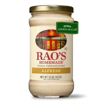 Raos Homemade Alfredo Sauce 15 Oz, Creamy Pasta Sauce, Enhanced Quality Blend Of Parmesan & Romano Cheese, Cream And Butter