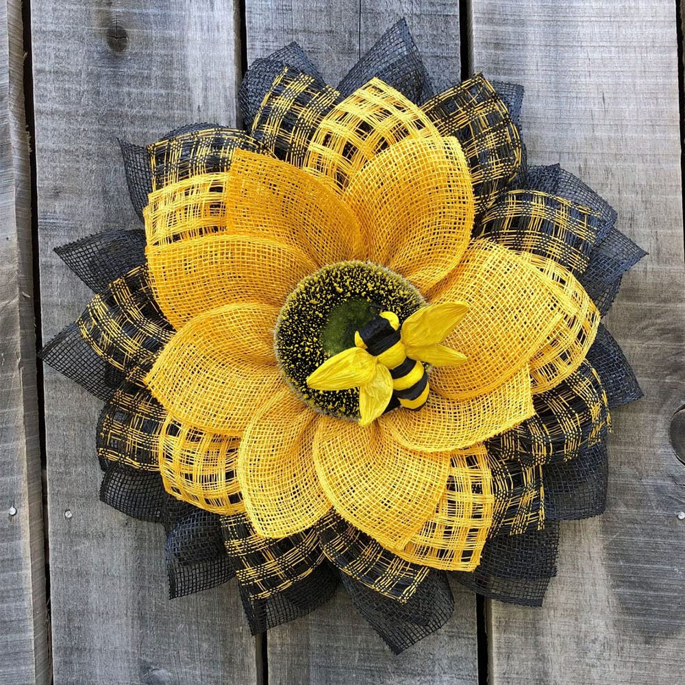 Pack Of 5 Large Foam Disc Florets Of Sunflower Center 4.5 Diameter For Diy Flower Deco Mesh Wreath