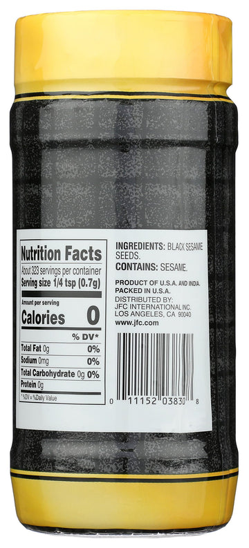 JFC Roasted Black Sesame Seeds Iri Goma, 8 oz