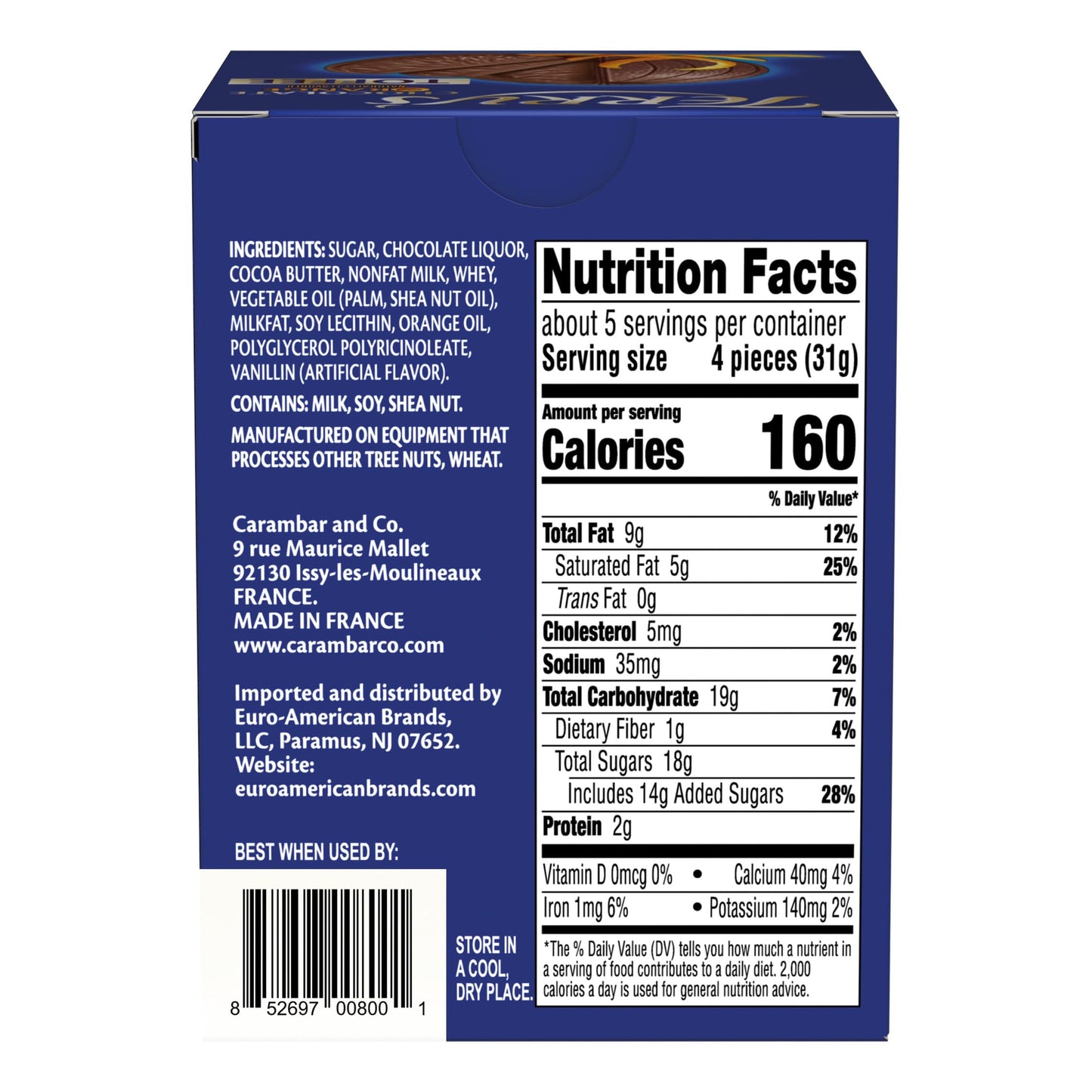 Terrys Milk Chocolate Orange - Holiday Classic - Pack of 12 - 5.53oz Each - Brown
