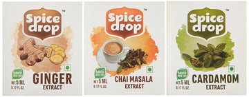 Spice Drop Chai Masala Tea Combo | Natural Extract Of Ginger (Adrak), Tea Masala (Chai Masala) And Cardamom (Elaichi) | Food, Be