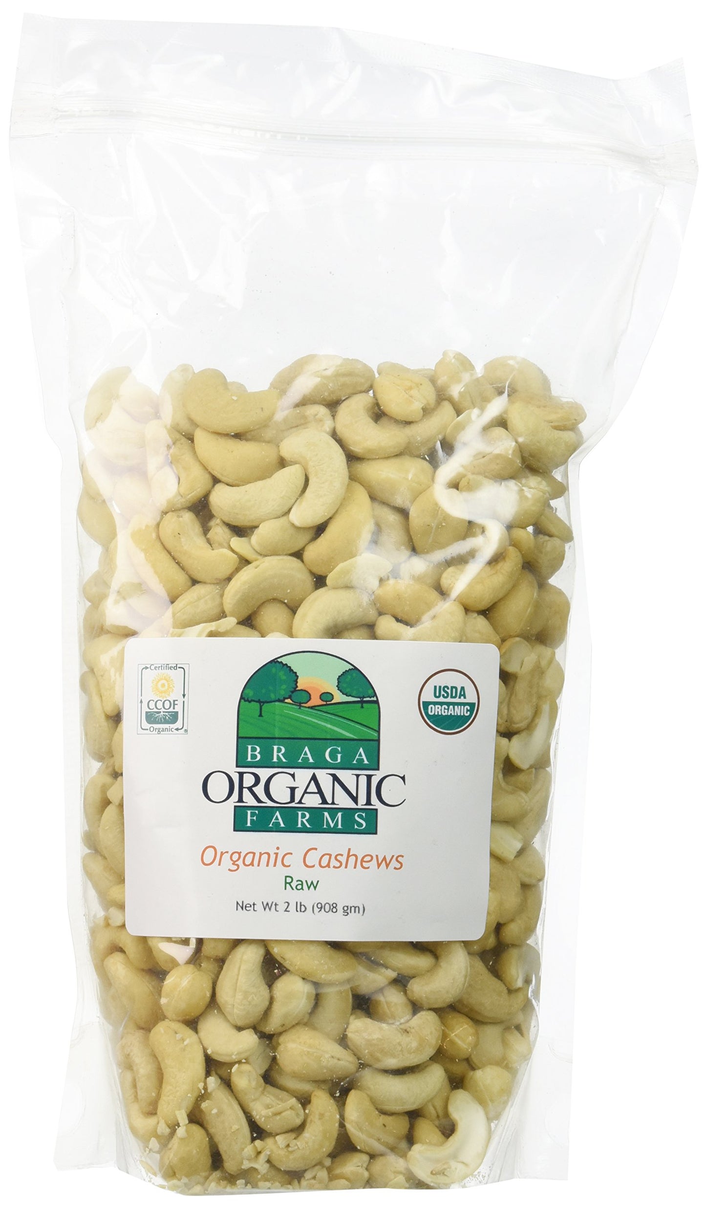 Braga Organic Farms Organic Raw Cashews 2 Lb. Bag