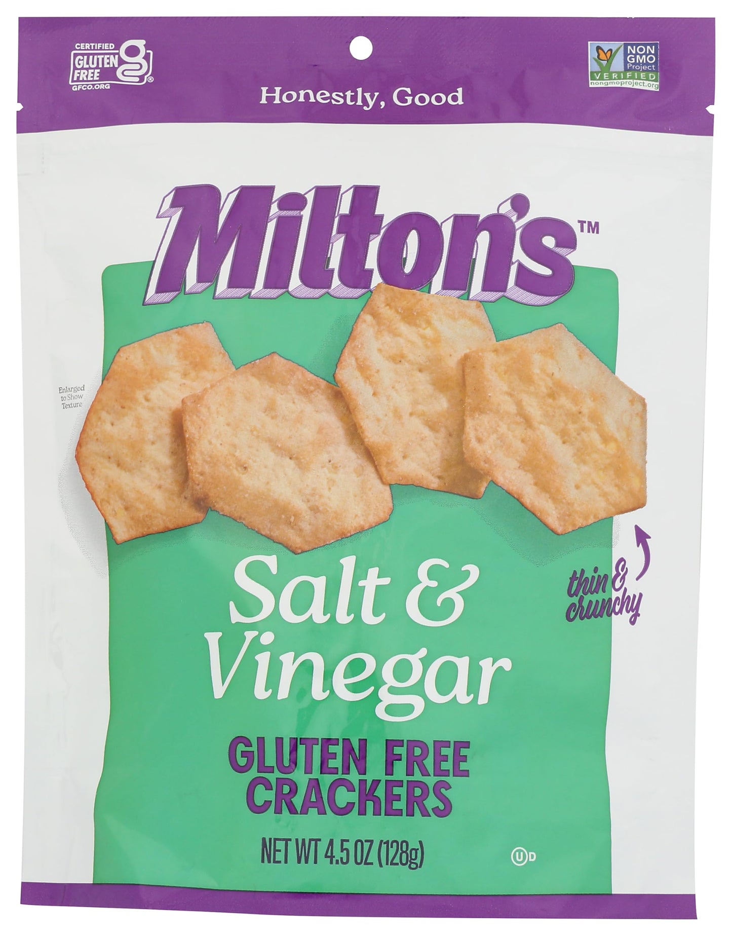 MILTONS CRAFT BAKERS Salt & Vinegar Baked Crackers, 4.5 OZ