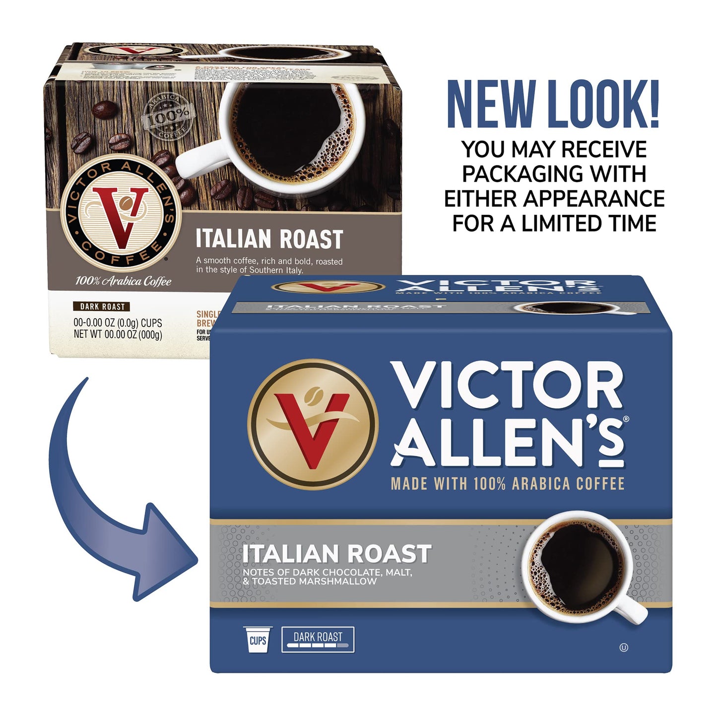 Victor Allen Coffee Italian Roast Dark Roast 200 Count Single Serve Pods for Keurig K-Cup malt-inspired