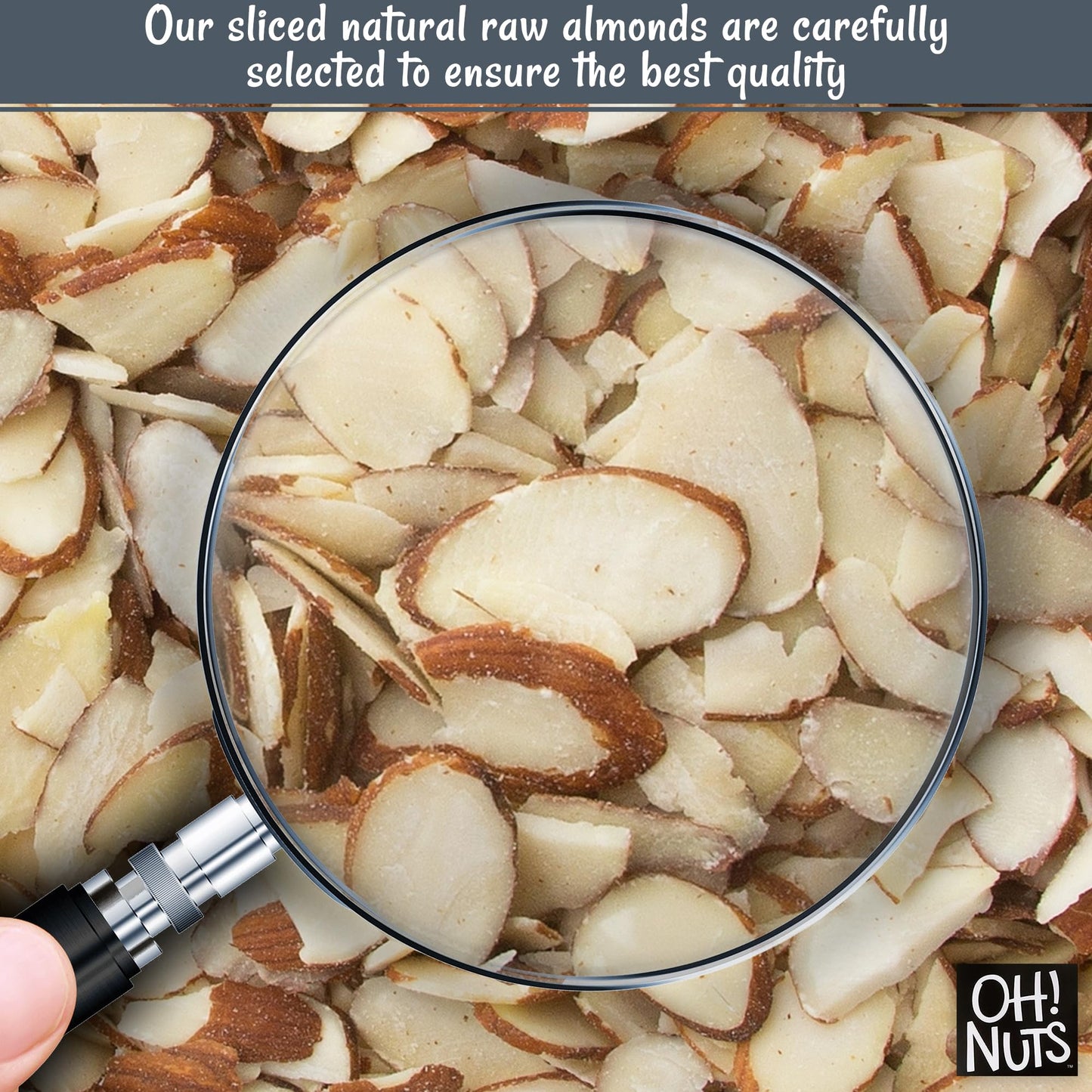 Almond Slices | Raw - 100% Natural | 1.5 Lb | Natural Sliced Almonds | Packed In New York Zip-Seal Bag For Exceptional Freshness By Oh Nuts