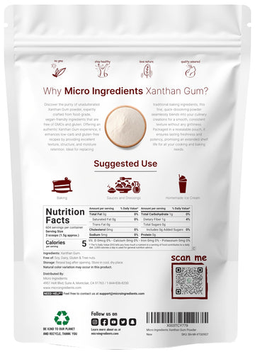 Xanthan Gum Powder, 2Lb (32Oz) | Premium Quality For Keto & Gluten-Free Baking | Unflavored Thickening Agent For Cooking & Baking | Non-Gmo, Vegan Friendly