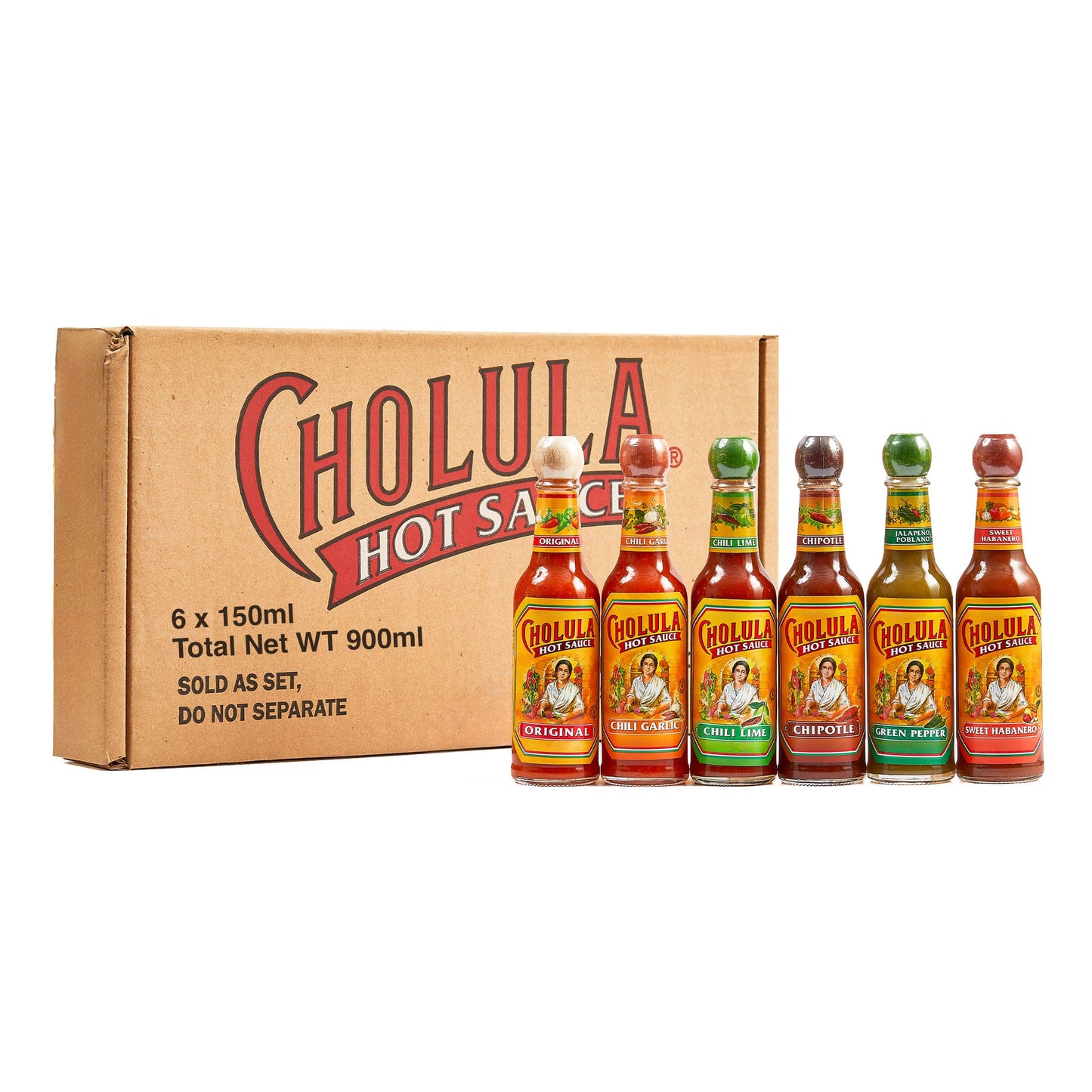 Cholula Hot Sauce Variety Pack, Includes Six 5 Fl Oz Sauces, Great for Eggs, Pizza, Mexican Dishes, Product of Mexico