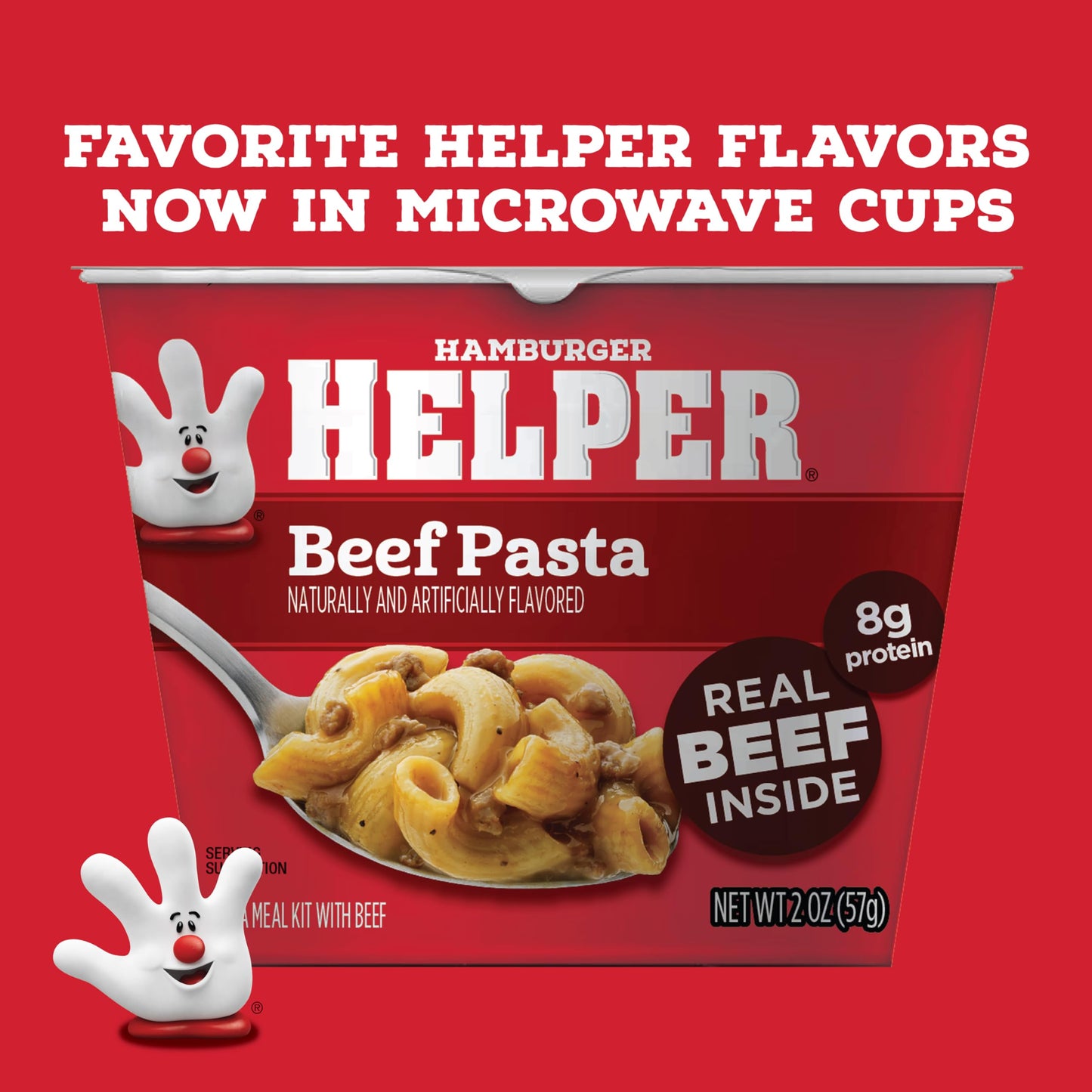 Helper Beef Pasta Microwave Cup, 2 Oz, 6 Per Case