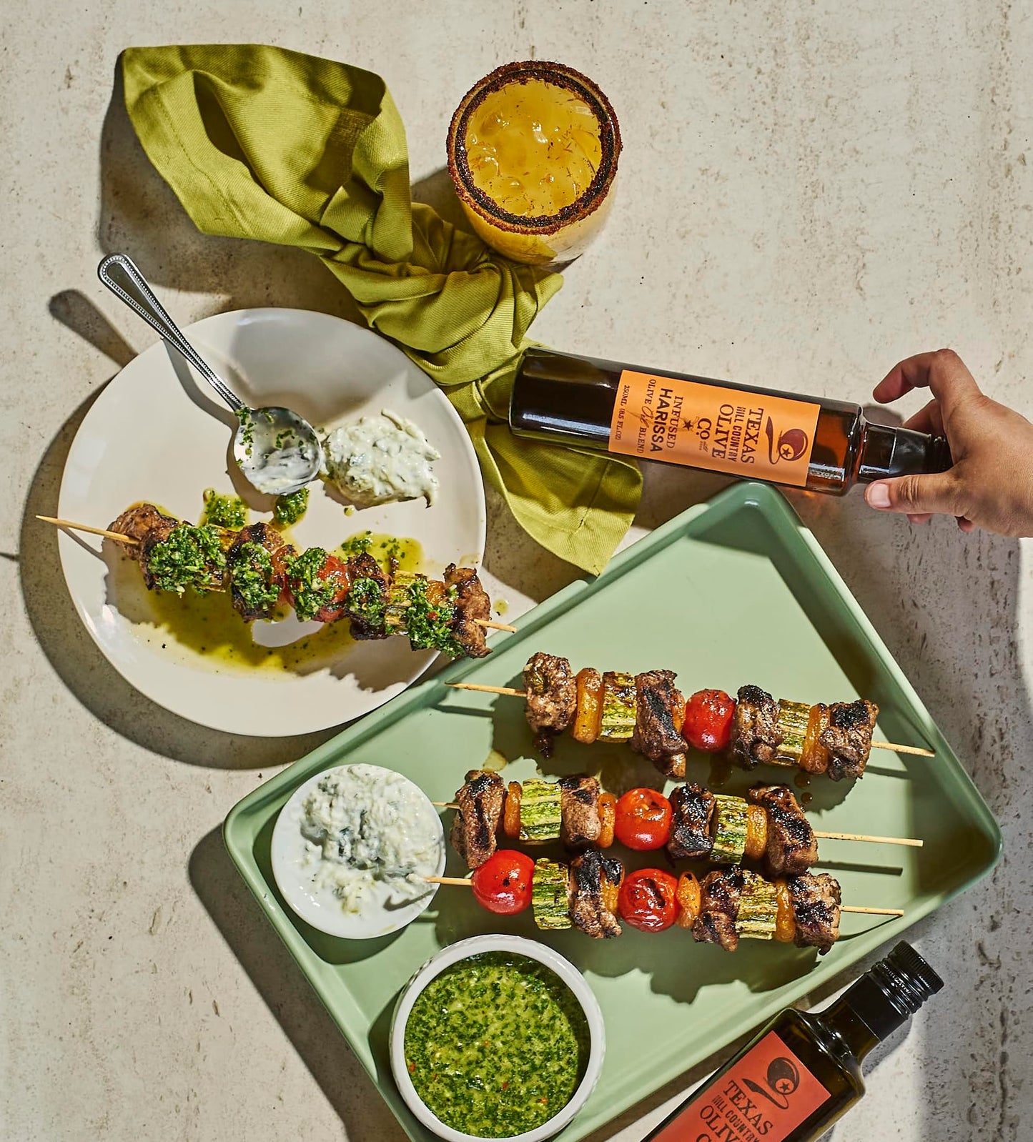 Texas Hill Country Olive Co Harissa Infused Olive Oil - Cold Pressed Gourmet Evoo Olive Oil - Great For Dressing Dipping Marinad
