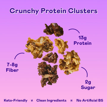 Magic Spoon Protein Granola - High Protein Granola Keto Friendly Low Sugar Grain Free Healthy Breakfast or Quick Snack (1 bag of each: Honey Almond Dark Chocolate Almond Peanut Butter Mixed Berry)