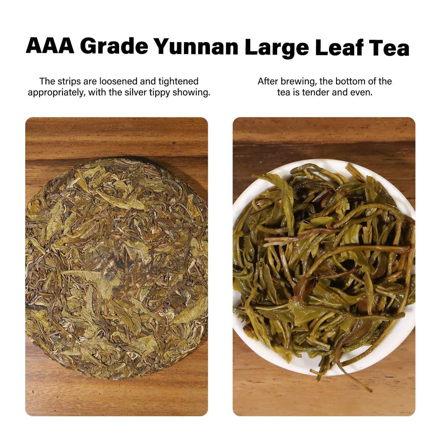 Yuansheng Organic Raw Pu Erh Tea Cake, 7.06 Oz Usda Certified Aged Fermented Pu-Erh Tea Cake, Chinese Yunnan Ancient Tree Puerh
