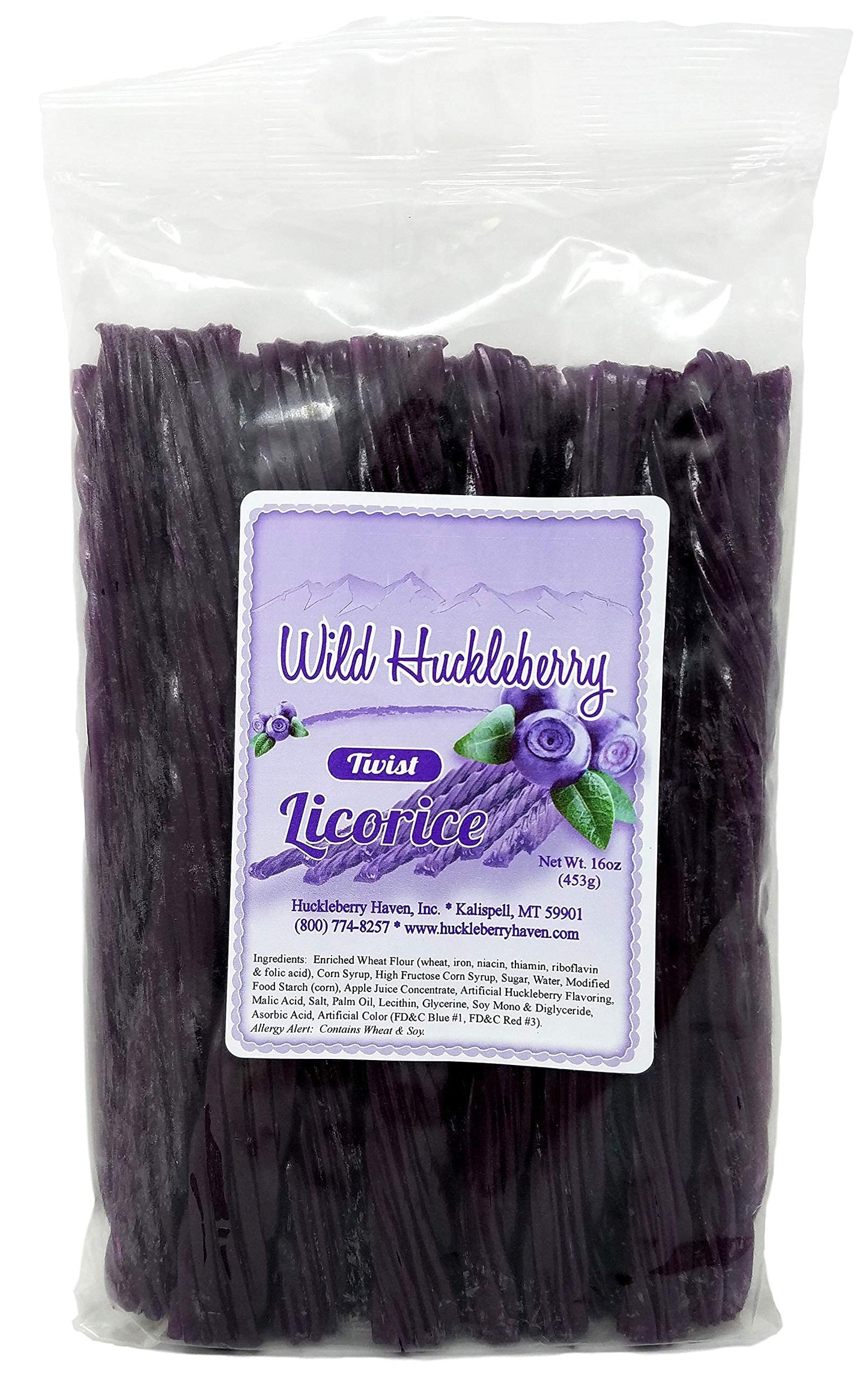 Wild Huckleberry Licorice Twists 16 Oz, Made In Usa