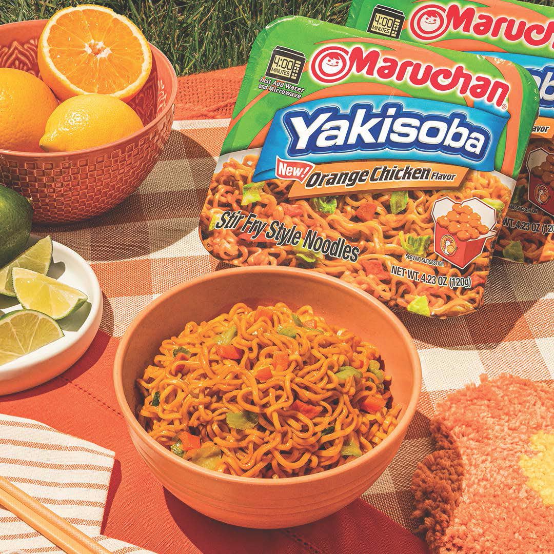Maruchan Yakisoba Orange Chicken, Japanese Instant Ramen Noodles, 4.23 Oz, 8 Count