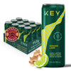 KEY Ketone Energy Drink - Sugar Free, 80mg Caffeine, 11.5g Ketones, Green Tea & L-Theanine, Ginger Lime, 12 Pack