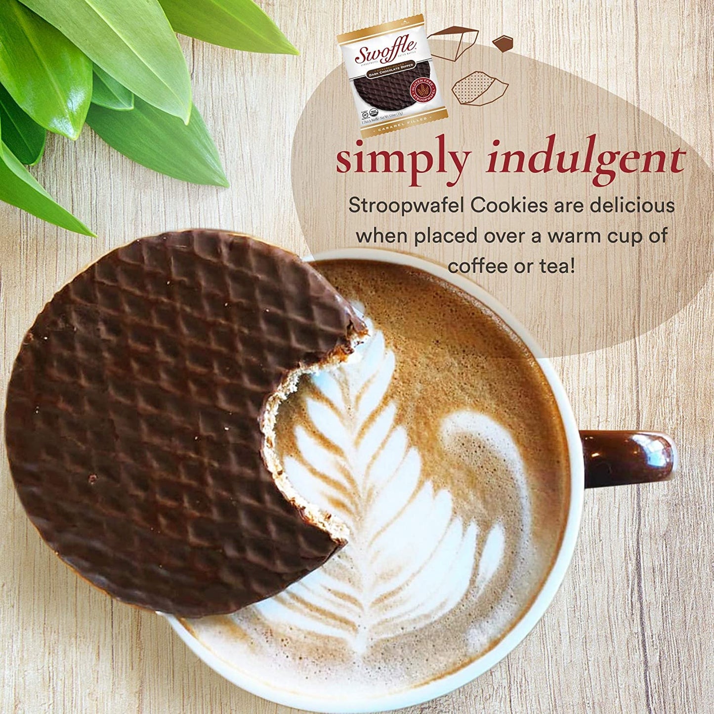Chocolate Dipped Stroopwafels by Swoffle - LIMITED RELEASE - Certified Organic, Gluten Free Stroopwafels in Dark Chocolate Coati