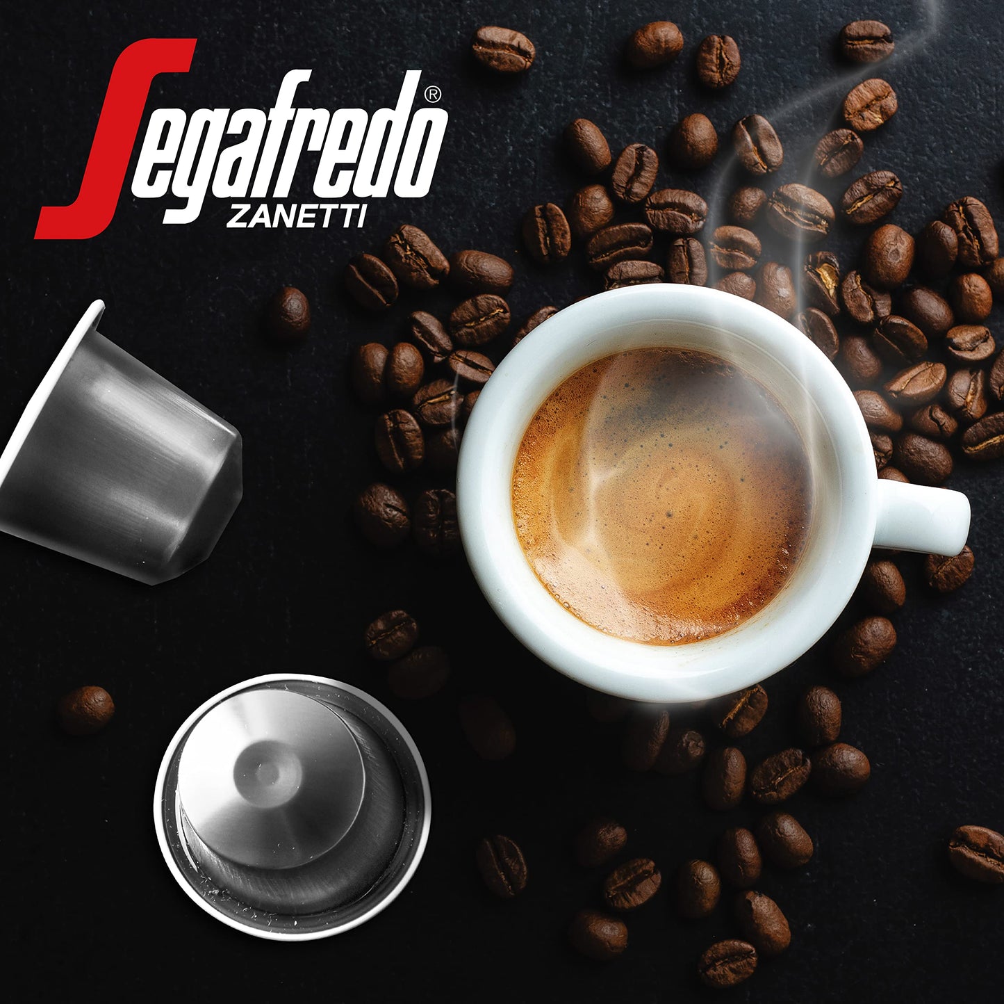 Segafredo Zanetti Espresso compact pieces - Extra Dark Roast, Intensity 12, Aluminum Pods for Nespresso Original Machines, 10 Count