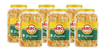 Macs Original Pork Skin Canisters, Organic, Gluten Free, Zero Carbs, Keto Friendly Snacks, 7.5oz (Pack of 6)