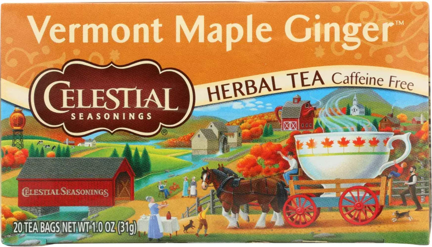 Celestial Seasonings Vermont Maple Ginger Tea, Single Box, 1Pack