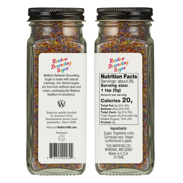 Watkins Rainbow Decorating Sugar, Non-Gmo, Kosher, 4.6 Ounce, 1-Pack