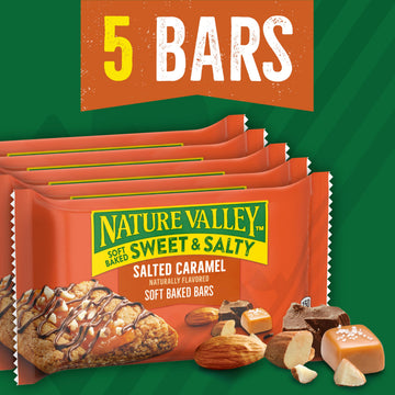 Nature Valley Soft Baked Sweet and Salty Bars Salted Caramel Made with Whole Grain 5 Bars 6.2 oz