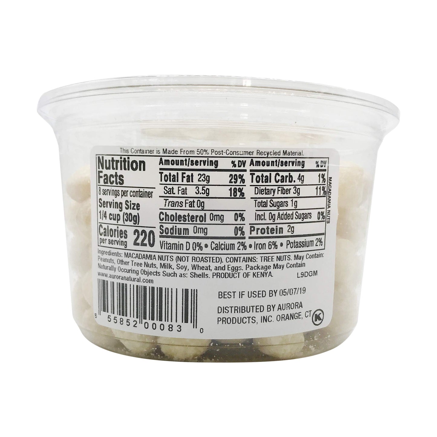 Aurora Products Macadamia Nuts, Raw, 8 oz