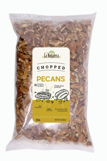 La Nogalera - 2 lbs Chopped shelled pecans. Raw pecan nuts that compare to organic, NO SHELL, Non-GMO, No Preservatives, Unpaste