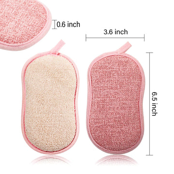 Boao 10 Pieces Reusable Sponges Kitchen Non Scratch Microfiber Sponge Scrubber Reusable Scouring Pads For Kitchen Cleaning Dishes And Pots(Mixed Colors)