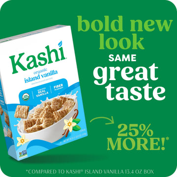 Kashi Breakfast Cereal Organic Fiber Cereal Island Vanilla 18oz Box (1 Box)