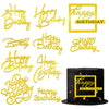 10 Pcs Gold Happy Birthday Cake Toppers Mirror Acrylic Cake Topper Side Cake Decorations Gold Cake Inserts Cake Decorating Suppl