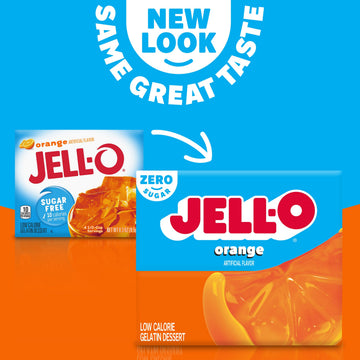 Jell-O Sugar-Free Gelatin Mix, Orange Flavor, 0.30 Ounce (Pack of 5) - Perfect for Low-Calorie Desserts and Snacks