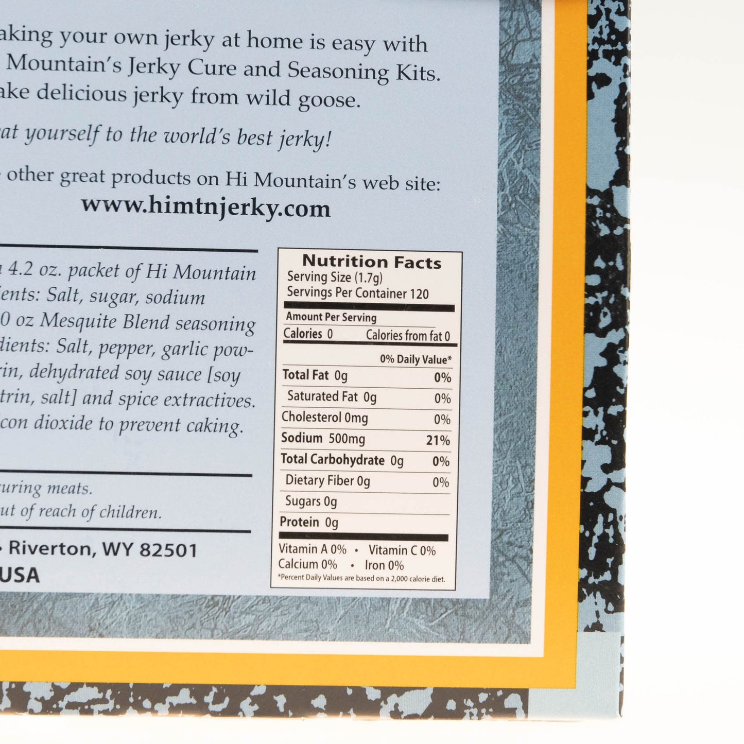 Hi Mountain Jerky Seasoning And Cure Kit | Goose Misquite Blend | Create Savory Homemade Beef Jerky | Great For Turkey, Chicken, & Ducks Too | Mix Will Season Up To 15Lbs. Of Meat (1 Box)