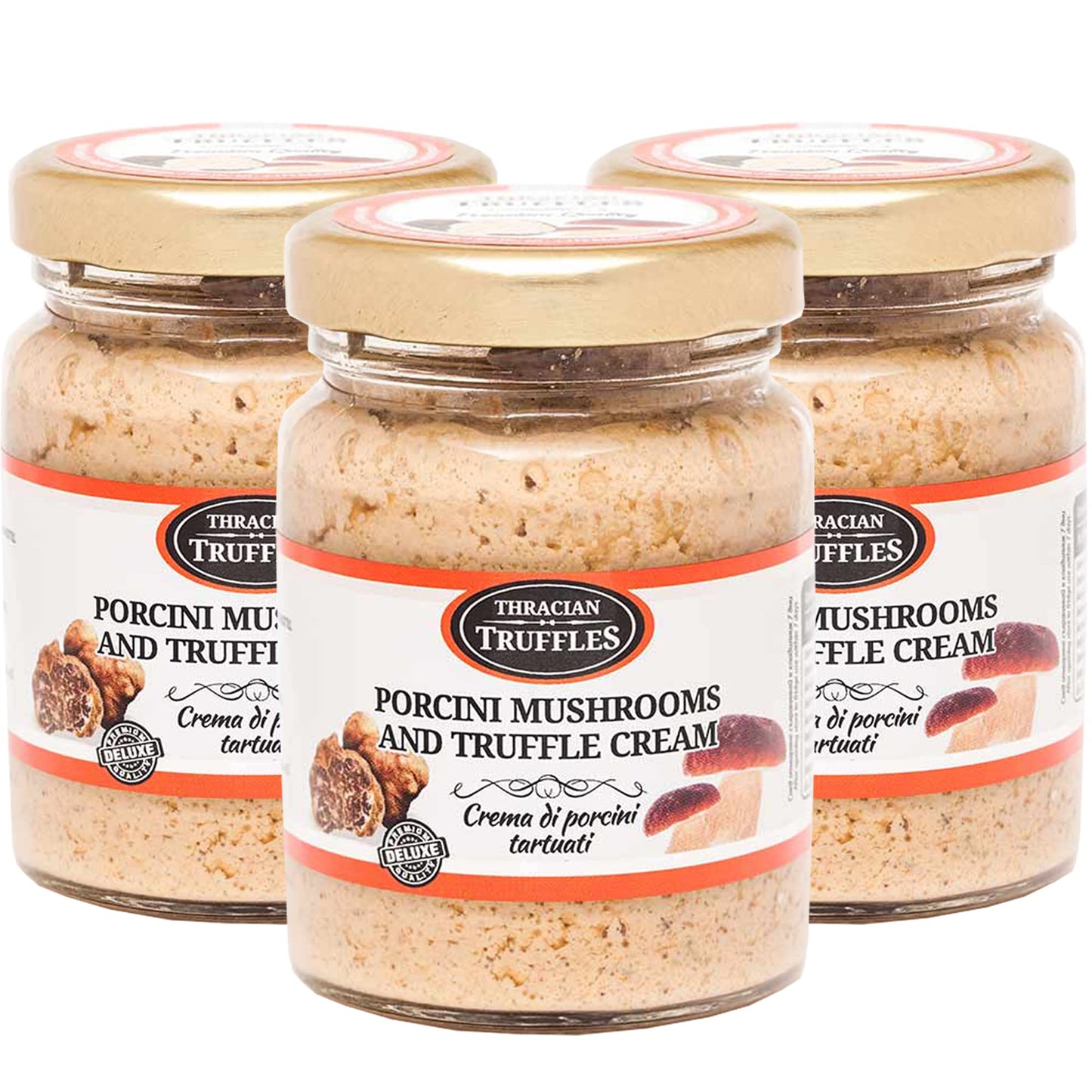 White Truffle and Porcini Boletus Edulis Mushrooms Cream Gourmet Sauce Truffle Paste Suitable for Pasta, Risotto, Pizza (3 x 80g