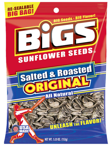 Bigs Original Salted & Roasted Sunflower Seed, 5.35 Ounce (Pack Of 12)