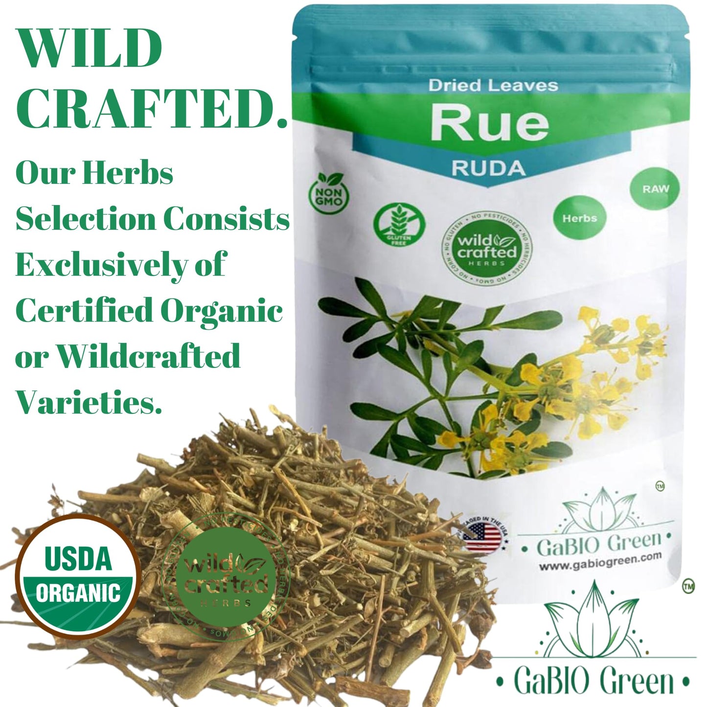 Rue Dried Herbs Peruvian Ruda 2.05 Oz (56 Gr) 20+ Cups Ruda Seca, Ruda Graveolens, Natural Dried Tea Herbs, Ruda Rue Herbal Tea,
