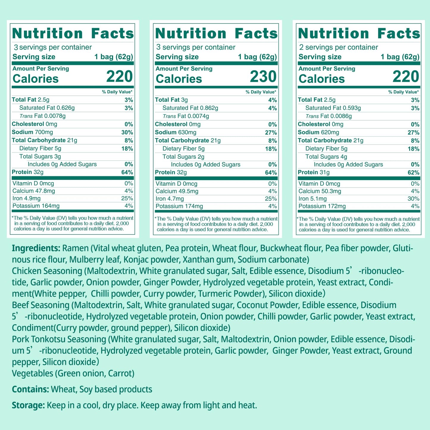 VOLO VERO High Protein Instant Ramen Variety Pack, 32g, Chicken, Spicy Beef, Pork Tonkotsu, 8 Packs, Air-Dried, Low Carb, Egg-Free